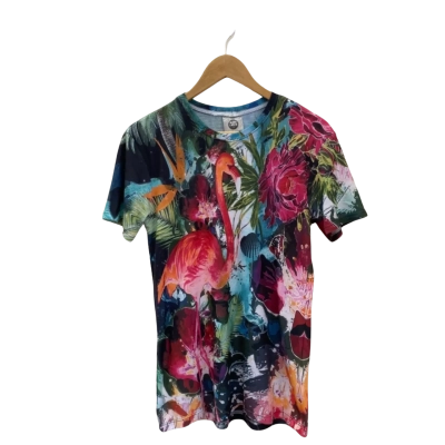 Mr Gugu & Miss Go Womens  Size S T-shirt Multicoloured / Flamingo Pattern 