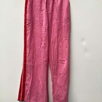 By FRankie  Womens Wide Leg Pants Pink  / Red -elastic waist