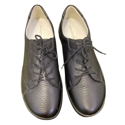 *NEW Very Good* Waldlaufer Hector Men’s Size 6.5 Deer-Skin Leather Lace-up - Black  