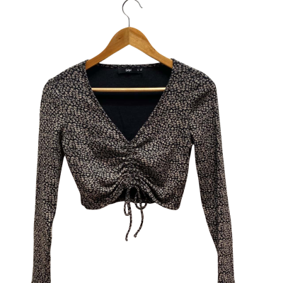 Sportsgirl Womens  Size S Black & Beige Top