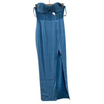 Elle Zeitoune Womens Size 6 Strapless Dress Blue