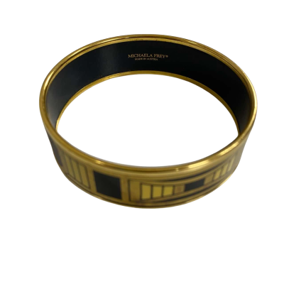 Michaela Frey Womens Bangle Black  / Gold 