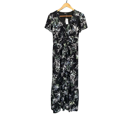 Dotti Black/ Floral printed maxi dress Women's size 10