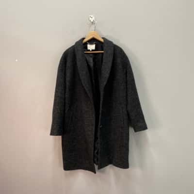 Sportscraft Womens Wool Blend Size 16 Trenchcoat Mottled Grey 