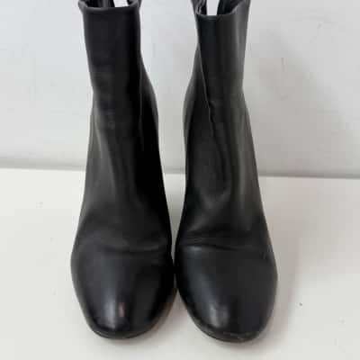 Tony Bianco Black Leather Ankle Boots - Size 7  