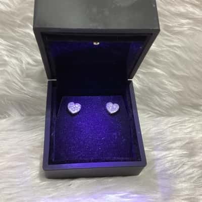  Womens Earrings in Silver tone with rhinestones 