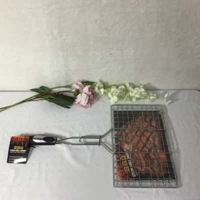 UBA BBQ Steak Grill Basket with Heavy Duty Handle (new)