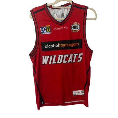 Signed Mitchell & Ness Perth Wildcats Size S Jersey Red 