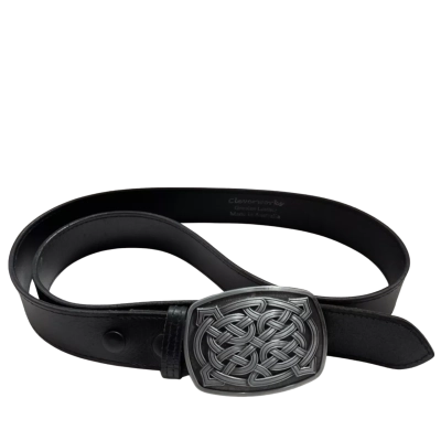  Mens Black Leather Belt - CLEVERWORKS  