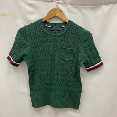 Tommy Hilfiger Kids Knit Top Short Sleeved Size S Green 