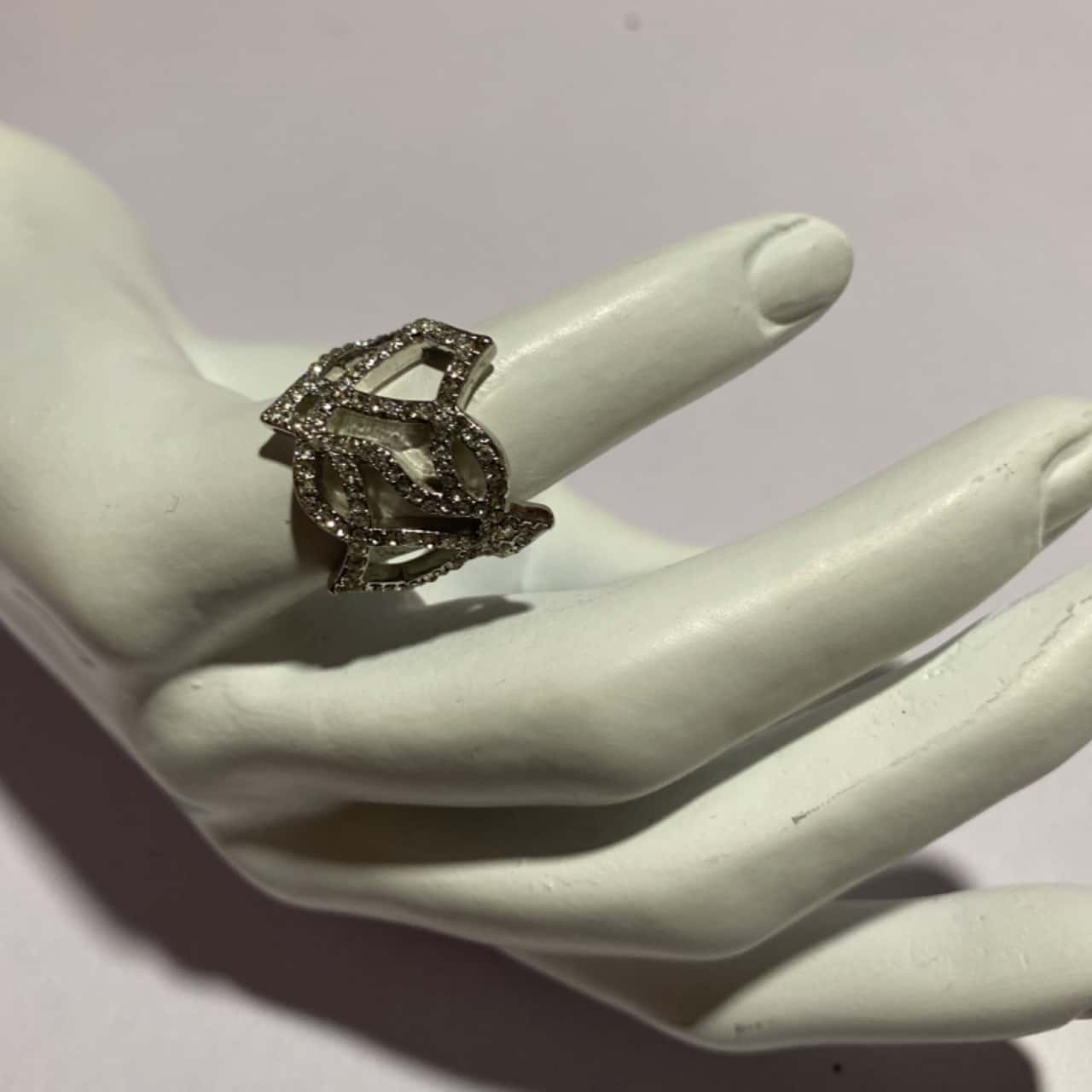 Womens Rings Silver /Clear Rhinestone (s)