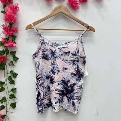 Decjuba Womens Shoestring Strap Top Size 12 Floral 