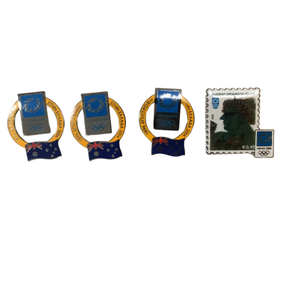 Olympic Pins x 4 as pictured Approx 2.5 x 3cm