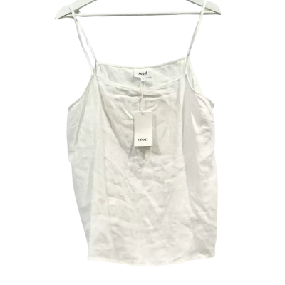  BNWT Seed Heritage White Linen Shoestring Top Size 16 RRP $79.95