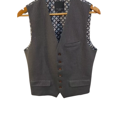 Ted Baker Mens Waistcoat Size 2 Grey / Pattern 