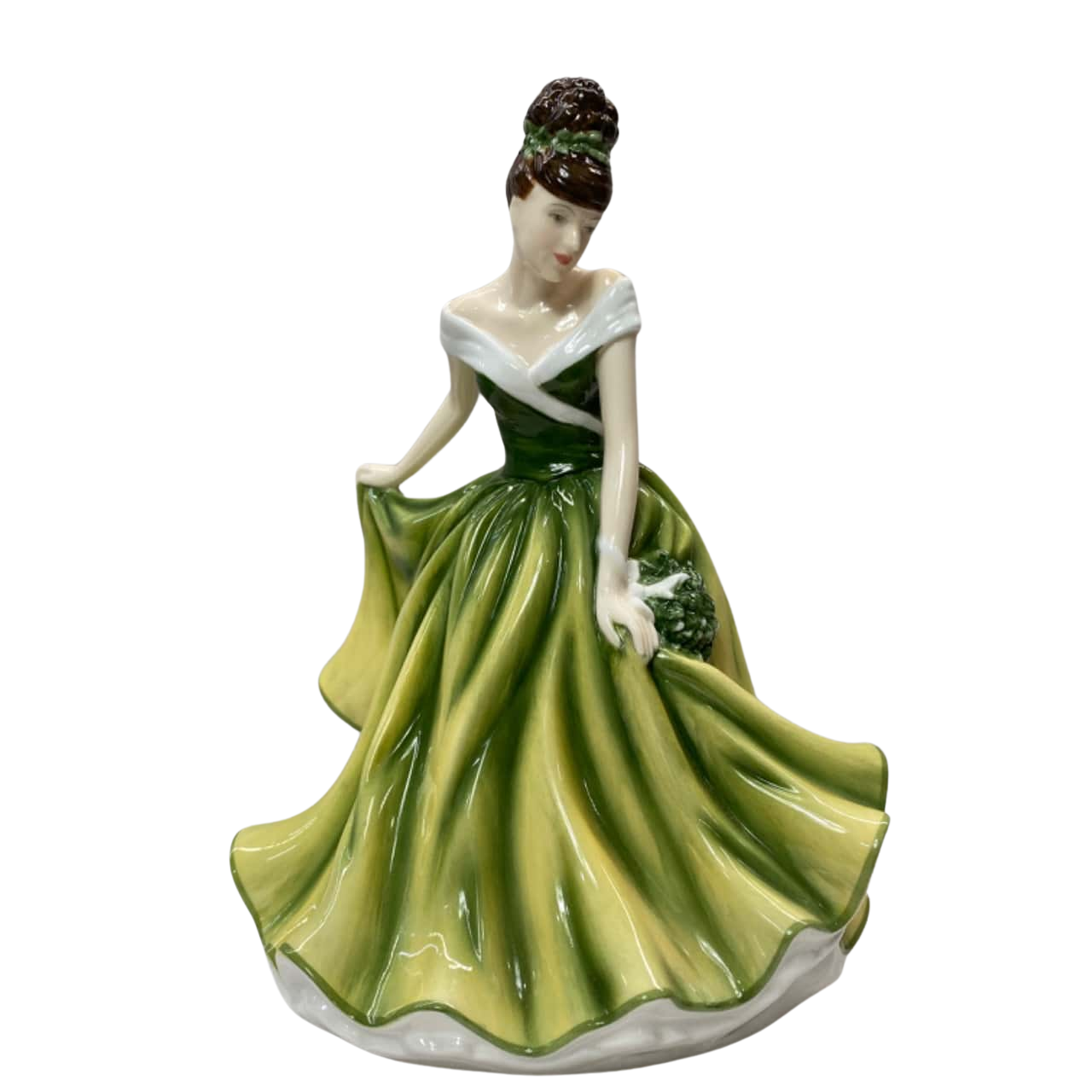 green emerald velvet dress Royal Doulton figurine Elyse HN2474 main image 0