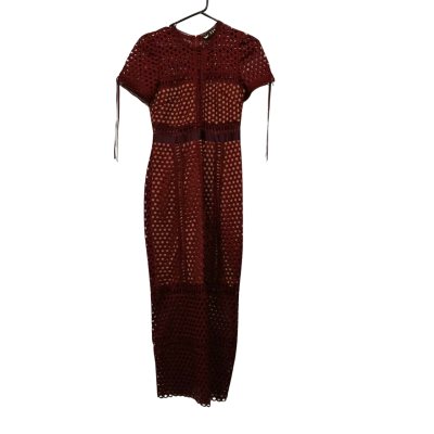 VIP Womens   Bodycon Dress / Midi Dress Maroon Size L