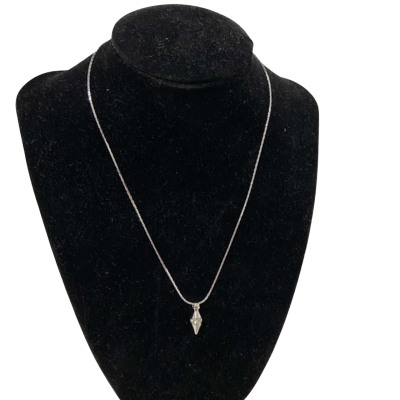Sliver Toned Necklace with a small pendant 