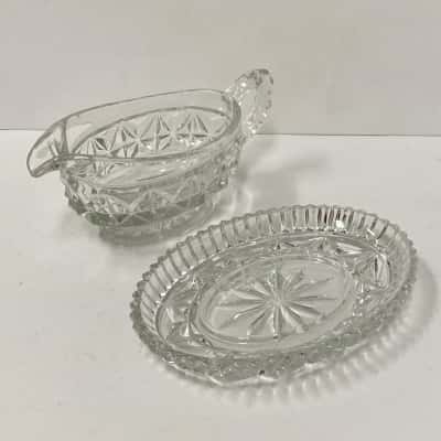 Glass Gravy boat and dish