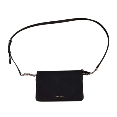 Calvin Klein Hayden Saffiano Leather Flap Black Crossbody Bag