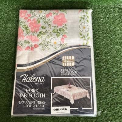 Halona Floral Fabric Tablecloth - Oblong 145cm x 185cm (New)