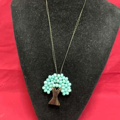  Women's Necklace Wooden and beaded Tree of Life