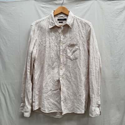 FRENCH CONNECTION Linen Long Sleeve Shirt Size M
