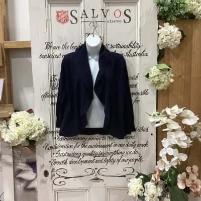 JACQUI-E BRAND! Womens  Size M Cardigan Navy Blue! BNWT! BEAUTIFUL OPEN CARDIGAN! GREAT FOR THOSE IN-BETWEEN DAYS OR NIGHTS! TIMELESS PIECE FOR ANY WARDROBE!