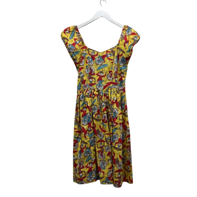 Vintage handmade Pin up Dress Womens Size M Bright & Unique