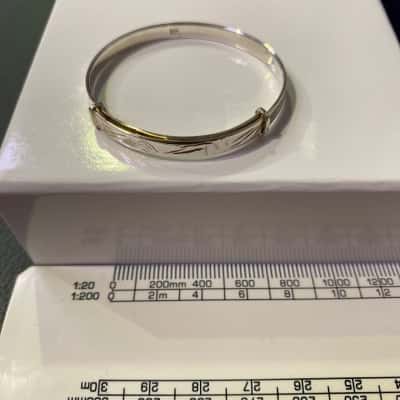 Prouds the Jewellers childs Bangle Silver , stamped 925