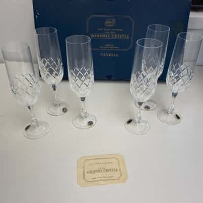 Bohemia Crystal 24% PbO Premium Traditional Czech Glassware Set Of 6