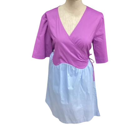 Gorman Womens  Size 12 Short Sleeve Dress  Blue / Purple 