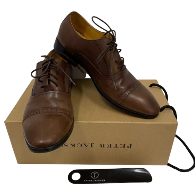Peter Jackson Mens 100% Leather Shoes Size 7 Brown 