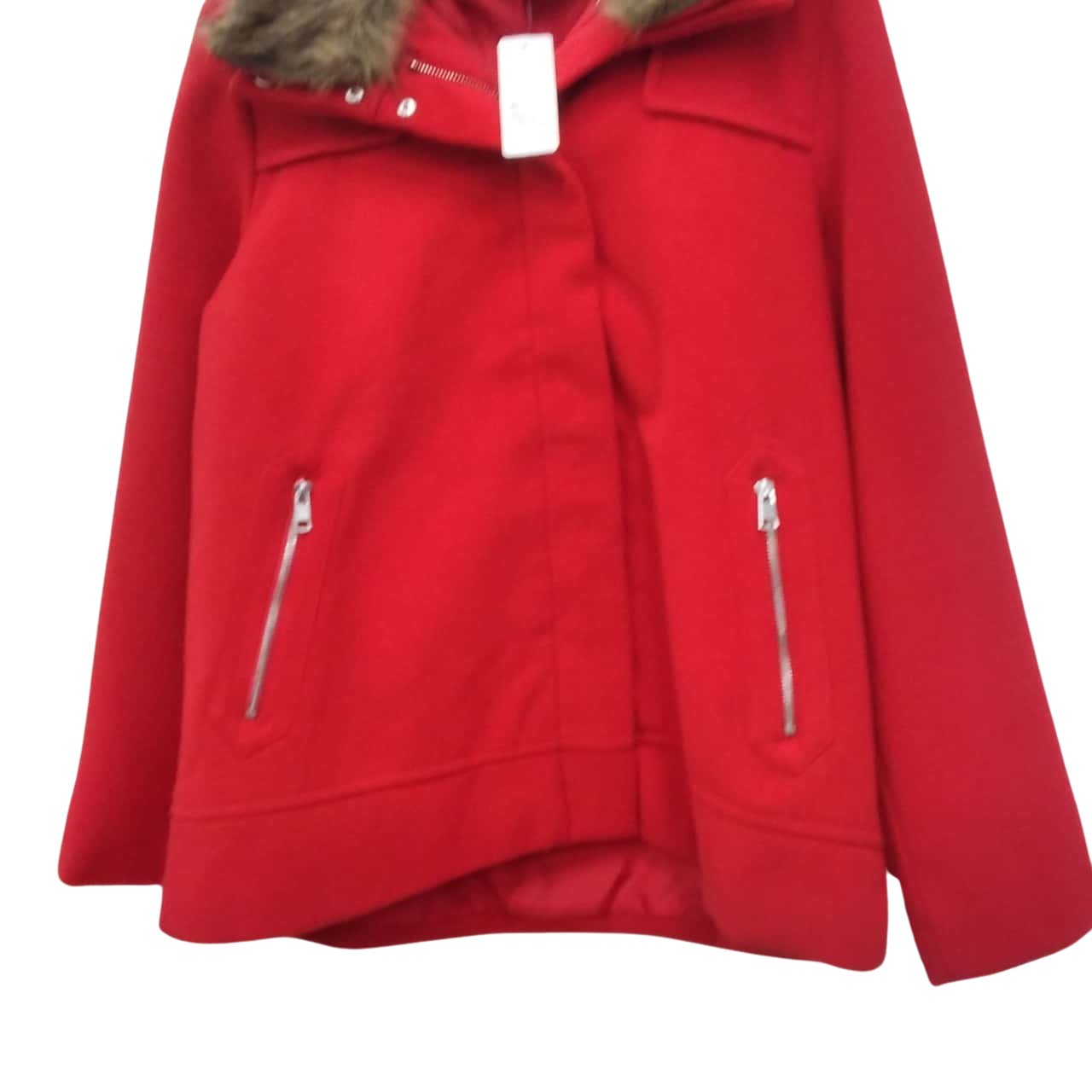 Rockmans Womens Size 16 Button Up / Front Zipper / Winter Jacket Red