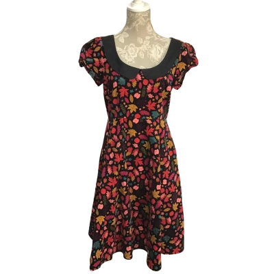 Revival Womens  Size 10  Retro Style Cotton Blend Autumn Print Dress
