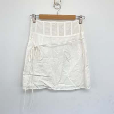 Sabo Skirt White Seville Mini Skirt  Size S 