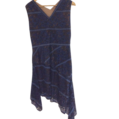 BCBG Maxazria Womens  Size 10 Cocktail Dress Brown / Navy Blue 