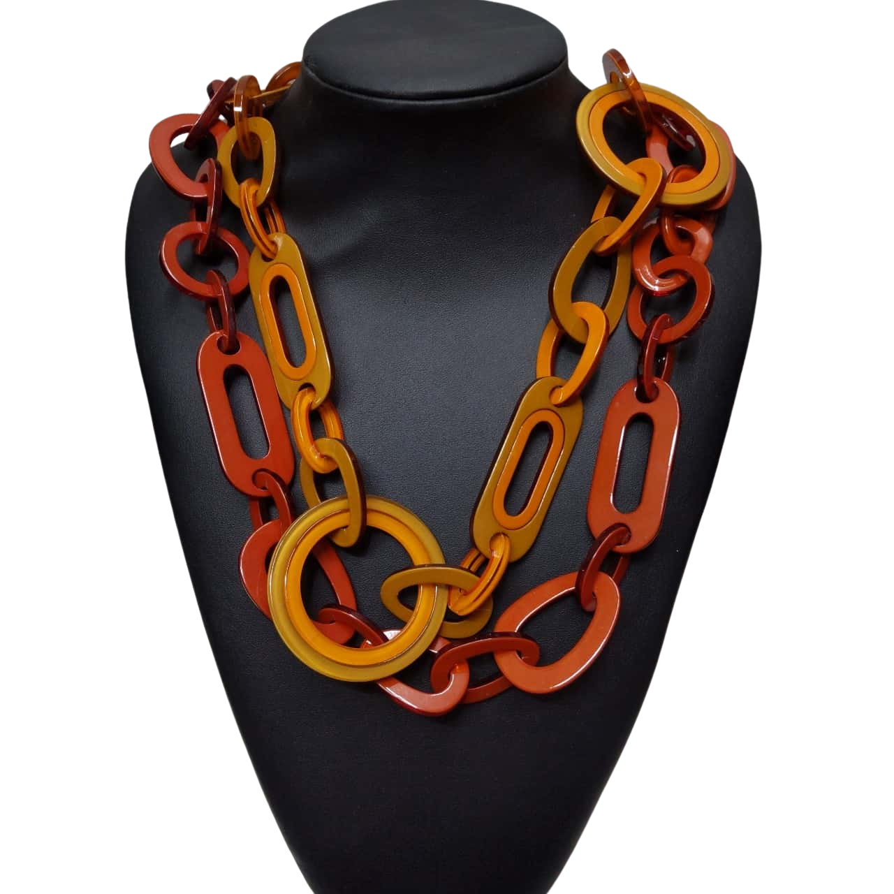 Womens Orange loop necklace set Formal/evening wear. (s)