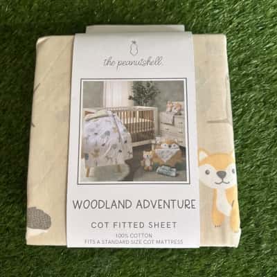 The Peanutshell Woodland Adventure Cot Fitted Sheet (New)