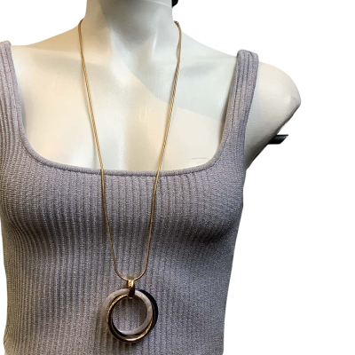 New - David Lawrence Womens COSTUME Necklace with Ring Pendants #29