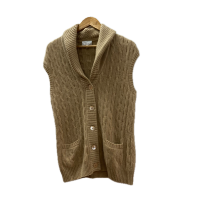 Peter Hahn Kaschmir Womens Vest Size 16 Beige Cahsmere Cable Knit