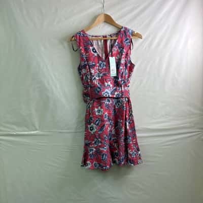 Tokito Womens Size 12 Mini Dress / Sleeveless Dress  Blue / Floral / Pink BNWT