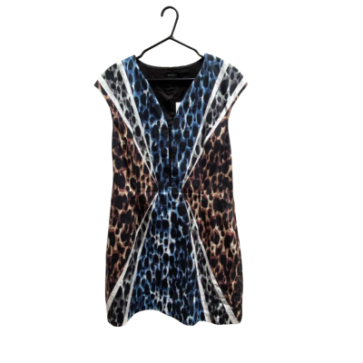 Portmans Womens  Size 16 Short Sleeve Dress  Animal print / Beige / Blue / Brown 