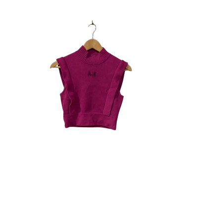 AJE Womens  Size 6 / XS Crew Neck Cropped Top Purple 