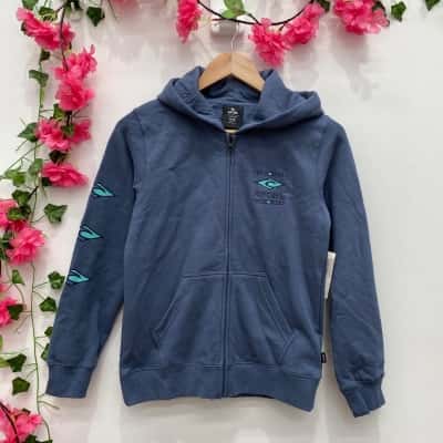 Rip Curl Boys Fleece Jacket Size 10 Navy Blue 