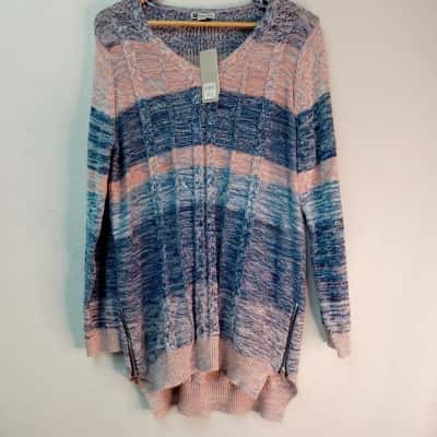 Rockmans Womens  Size XL Jumper Blue / Pink  