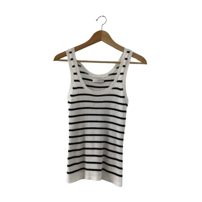 Nude Lucy Women's Rowan Knit Tank - Black Stripe Size M/AU10 (RRP $90)