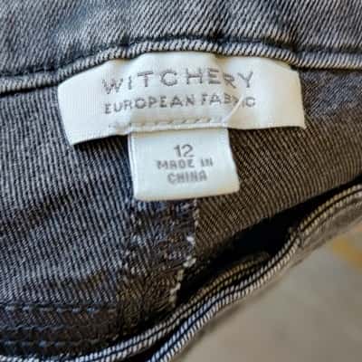 Witchery Women's Biker Style Jeans / Pants – Washed Grey – Size 12 – 