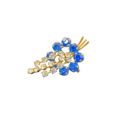 Vintage  Women's Brooch Blue / Gold 