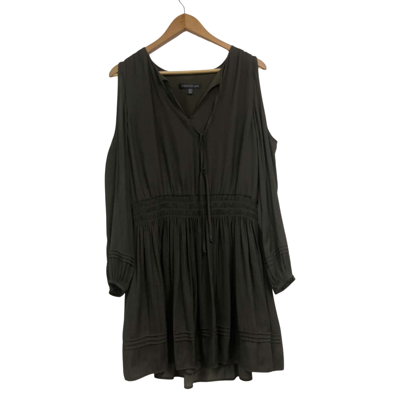 Forever New Womens Long Sleeve Dress Size 14 Olive Green(s)